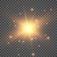 Glow light effect. Star burst with sparkles.Sun. Vector illustration 