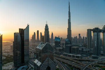 Fototapeta na wymiar Dubai skyline skyscrapes 2019, United arabic emirates