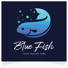 Blue Fish Logo Design Template Inspiration