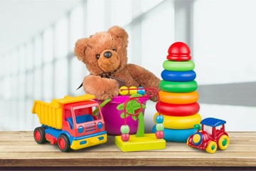 Toys collection isolated on  background