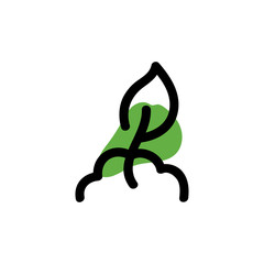 Grain sprout icon. Vector hand drawn line symbol
