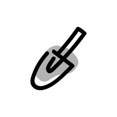 Garden trowel icon. Vector hand drawn line symbol