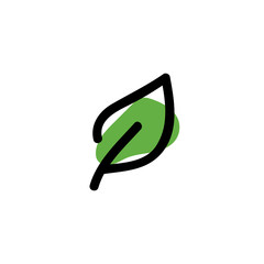 Leaf icon. Vector hand drawn line symbol