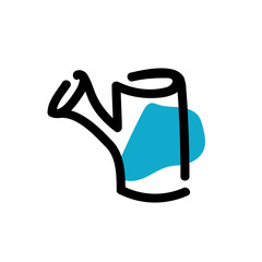 Watering can icon. Vector hand drawn line symbol