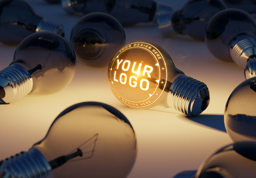 Lightbulb Logo Mockup