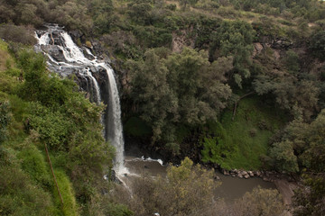 Mexican river with waterfall located in the state of Mexico appreciated by the beautiful view decorating the place