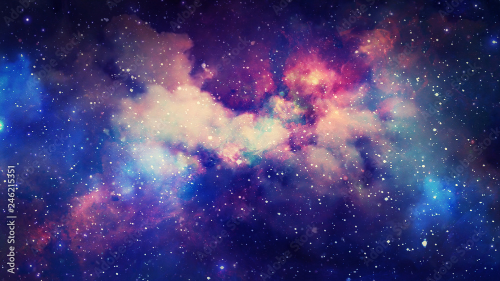 Canvas Prints 3d rendering of a stellar nebula and cosmic dust, cosmic gas clusters and constellations in deep spa