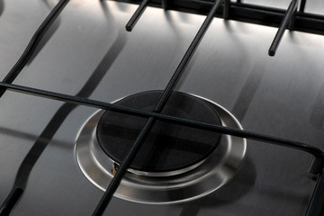 Modern gas stove for cooking in the kitchen.