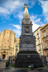 Fototapeta na wymiar San Domenico Obelisk in Naples City, Italy