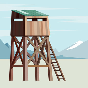 Observation tower for hunter