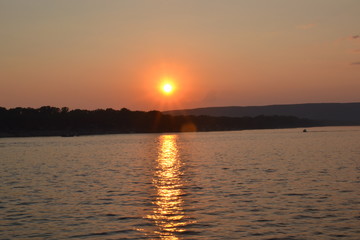 volga river sunset steam ship samara 