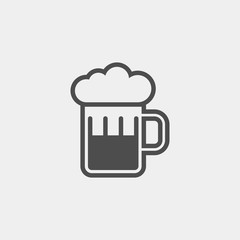 Beer flat vector icon. Bar flat vector icon