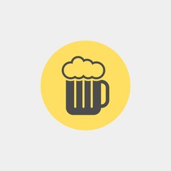 Beer flat vector icon. Bar flat vector icon