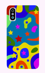 The  beautiful  original abstract  color drawing cover for phone vector illustration Editable elements