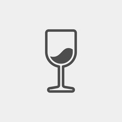 Wineglass flat vector icon. Drink flat vector icon