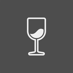 Wineglass flat vector icon. Drink flat vector icon