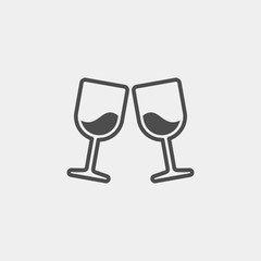 Wineglass flat vector icon. Drink flat vector icon