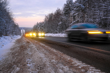 image of Car on a winter road