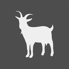 Goat vector silhouette. Farm animal silhouette