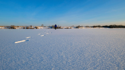 Man walking on snow
