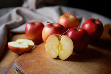 Bright juicy red apples