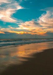 Beautiful sunset in Acapulco's beach