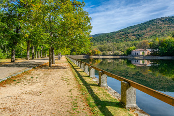 A pond in a garden of la Granja de San Ildefonso in Spain