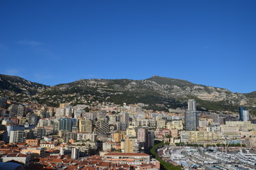 Naklejka premium The Principality of Monaco, a densely populated country on the shores of the Ligurian Sea, its landscapes can not be forgotten