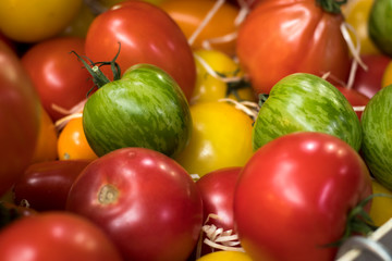 Fresh organic Cherry Tomatoes on Farmers Market in Catania. Sicily