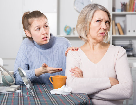 Adult daughter reassures offended mother