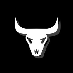Bull skull icon flat