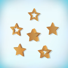Obraz premium Realistic gold star set. Award icon collection. Vector illustration