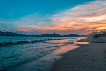 Beautiful sunset in Acapulco's beach