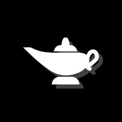 Magic lamp icon flat