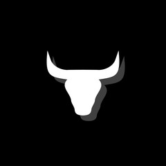 Bull Head icon flat