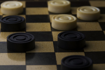 Obraz na płótnie Canvas checkers game close up