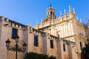 Fragment of the Cathedral - the main landmark of the city of Seville, Andalusia, Spain.
