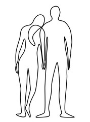 Lovers one line drawing art