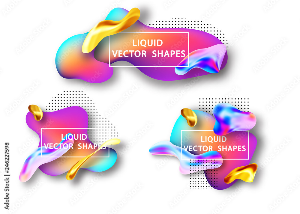 Poster fluid shape layout isolated template set. template for the design of a logo, flyer or presentation. 