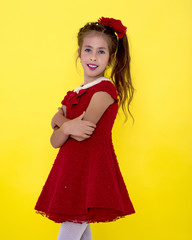 Portrait of a little girl close-up.