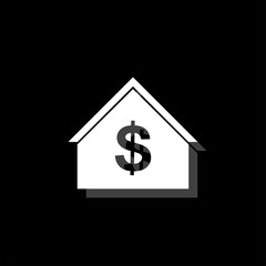 Dollar House icon flat