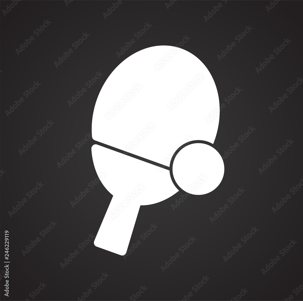 Poster table tennis icon on black background for graphic and web design, modern simple vector sign. interne