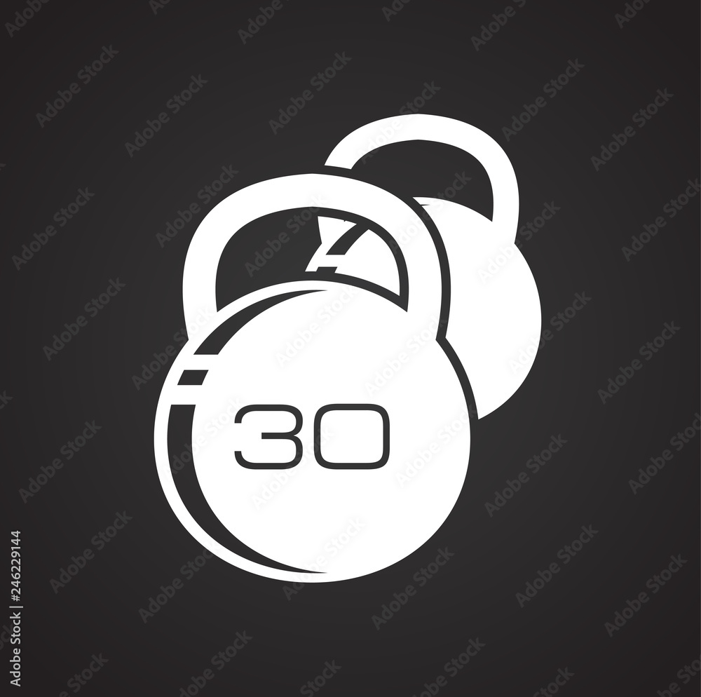 Poster weights icon on black background for graphic and web design, modern simple vector sign. internet con