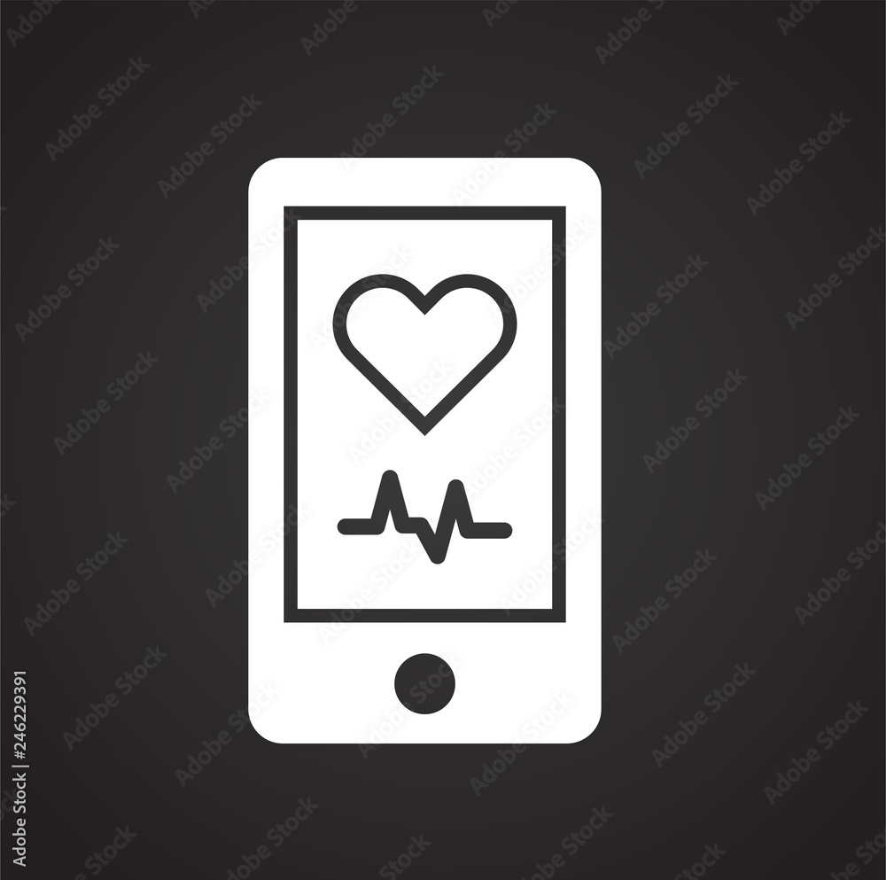 Poster sport app icon on black background for graphic and web design, modern simple vector sign. internet c
