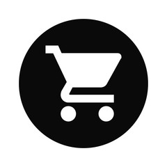 Filled Shopping cart icon vector isolated on white background. Modern symbol in trendy flat style for mobile app and web design.