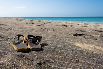 flipflops on the beach
