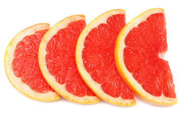 Obraz na płótnie Canvas healthy food. sliced grapefruit isolated on white background. top view