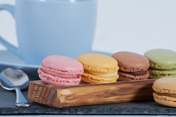 breakfast of macarons wooden splint