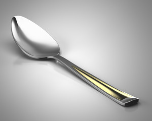 The spoon lies on an isolated background.