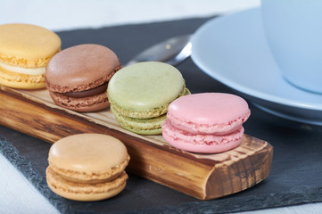breakfast of macarons wooden splint